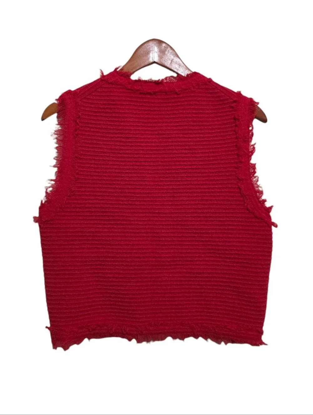 J. Crew Textured Vest in Fine Bouclé Vintage Red Size Medium
